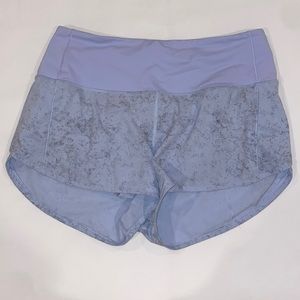 Lululemon! Blue/purple with marble pattern Speed Ups Low-Rise 2.5 Length Size 8